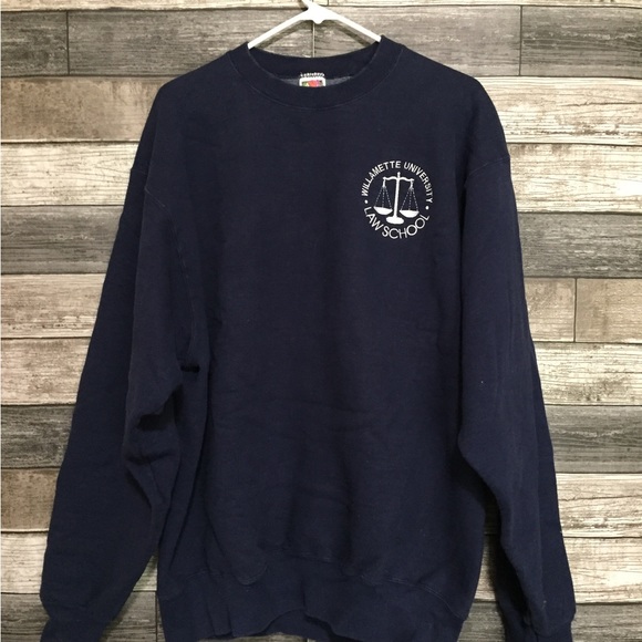 Vtg Fruit Of The Loom Williamette University Law School Sweatshirt Men’s XL Blue - Picture 3 of 7
